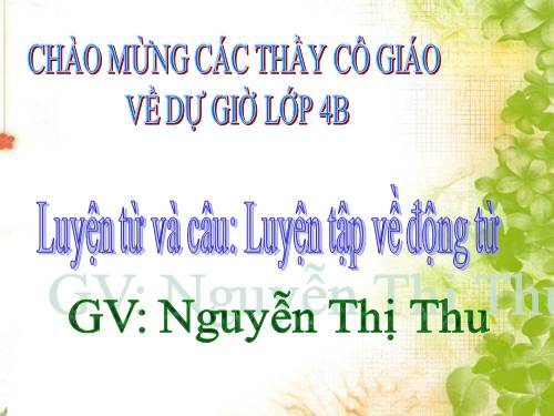 Tuần 11. Luyện tập về động từ