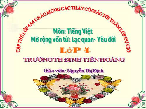 Tuần 33. MRVT: Lạc quan - Yêu đời