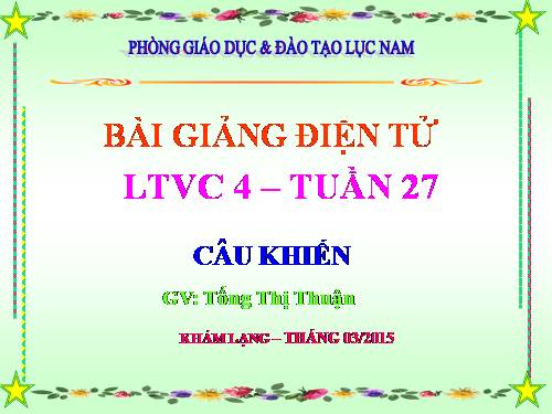 Tuần 27. Câu khiến