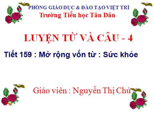 Tuần 20. MRVT: Sức khoẻ