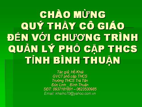 PHẦN MỀM PHỔ CẬP THCS 1.0 ( version 1.0)