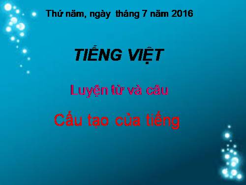 Tuần 1. Cấu tạo của tiếng