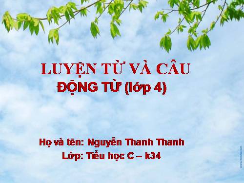 Tuần 9. Động từ