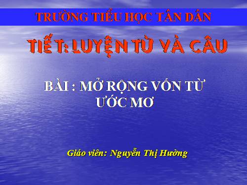 Tuần 9. MRVT: Ước mơ