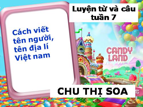 Tuần 7. Cách viết tên người, tên địa lí Việt Nam