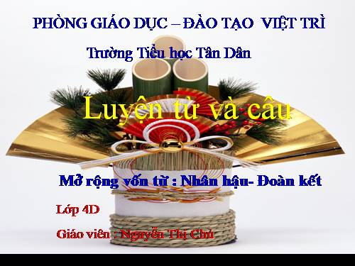 Tuần 3. MRVT: Nhân hậu - Đoàn kết