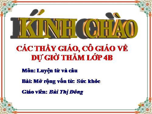 Tuần 20. MRVT: Sức khoẻ