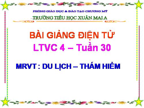 Tuần 29-30. MRVT: Du lịch - Thám hiểm