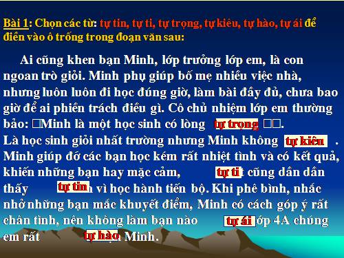 Tuần 6. MRVT: Trung thực - Tự trọng