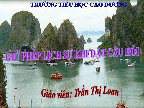 Tuần 15. Giữ phép lịch sự khi đặt câu hỏi