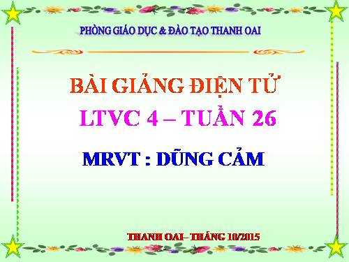 Tuần 25-26. MRVT: Dũng cảm