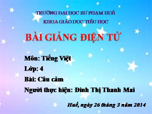 Tuần 30. Câu cảm