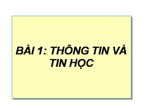 Thông tin và tin học