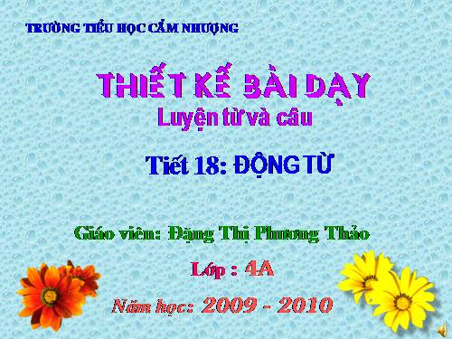 Tuần 9. Động từ