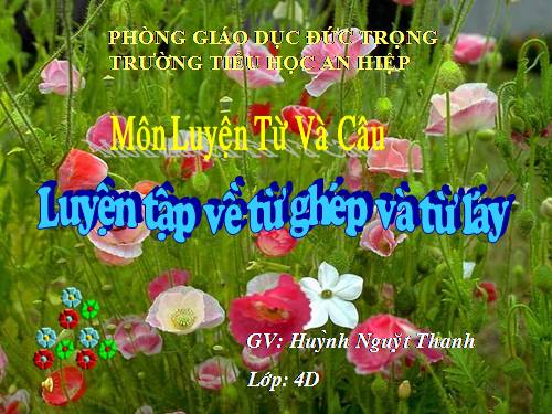 Tuần 4. Luyện tập về từ ghép và từ láy