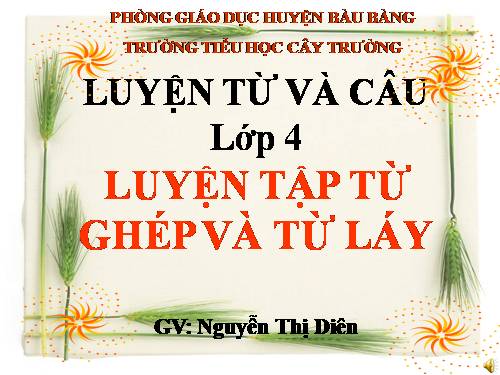 Tuần 4. Luyện tập về từ ghép và từ láy