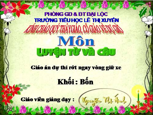 Tuần 32. Thêm trạng ngữ chỉ thời gian cho câu