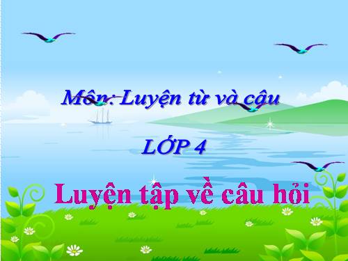 Tuần 14. Luyện tập về câu hỏi