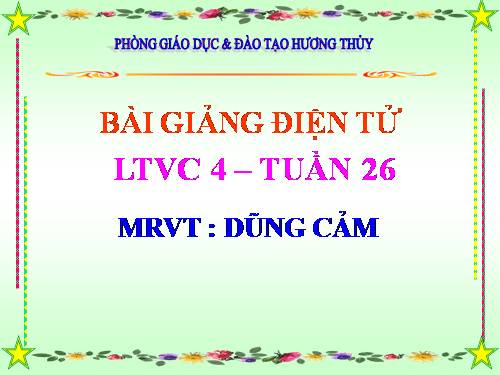 Tuần 25-26. MRVT: Dũng cảm