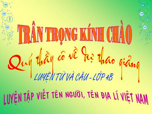 Tuần 7. Luyện tập viết tên người, tên địa lí Việt Nam