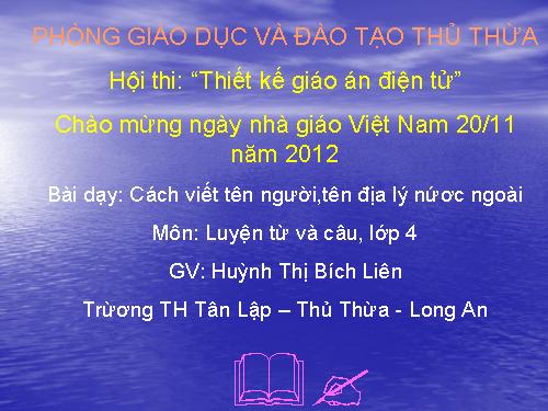 Tuần 8. Cách viết tên người, tên địa lí nước ngoài