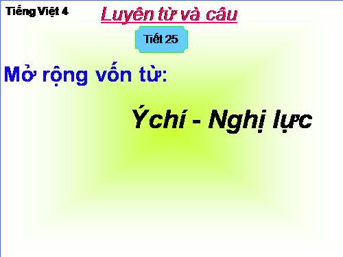 Tuần 13. MRVT: Ý chí - Nghị lực