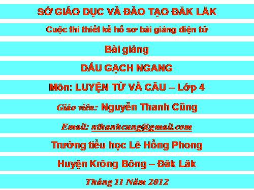 Tuần 23. Dấu gạch ngang