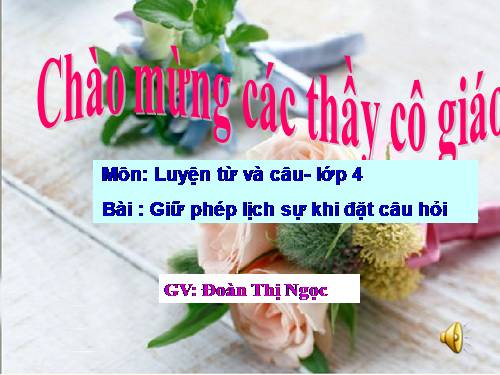 Tuần 15. Giữ phép lịch sự khi đặt câu hỏi