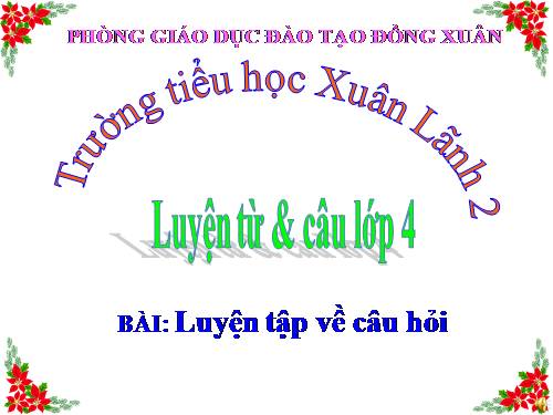 Tuần 14. Luyện tập về câu hỏi