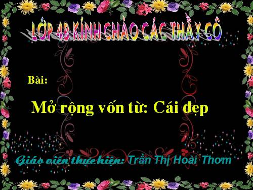 Tuần 22-23. MRVT: Cái đẹp