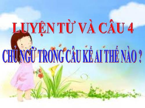 Tuần 22. Chủ ngữ trong câu kể Ai thế nào?