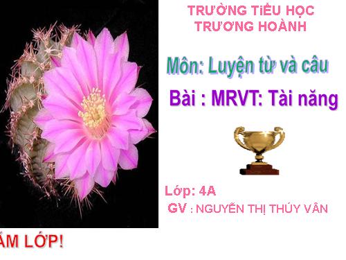 Tuần 19. MRVT: Tài năng