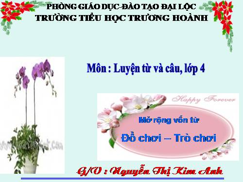 Tuần 15. MRVT: Đồ chơi - Trò chơi