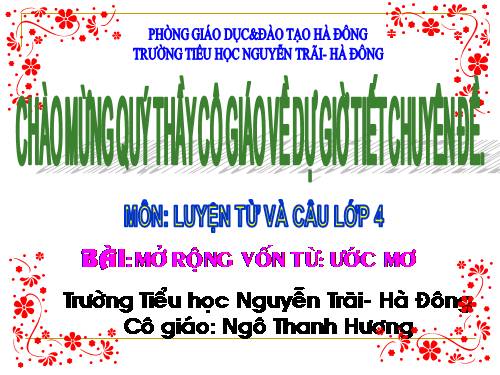 Tuần 9. MRVT: Ước mơ