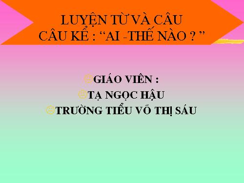 Tuần 21. Câu kể Ai thế nào?