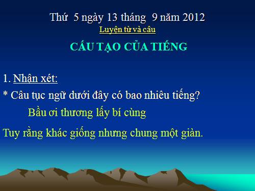 Tuần 1. Cấu tạo của tiếng
