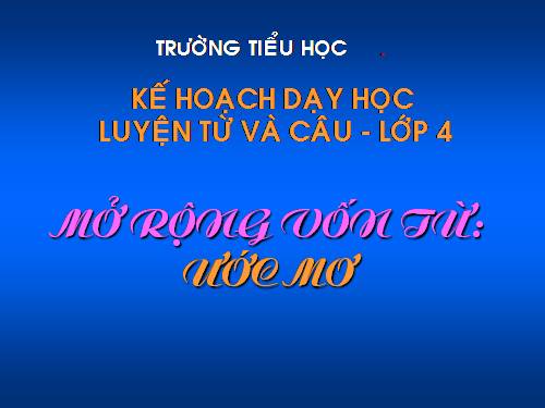 Tuần 9. MRVT: Ước mơ