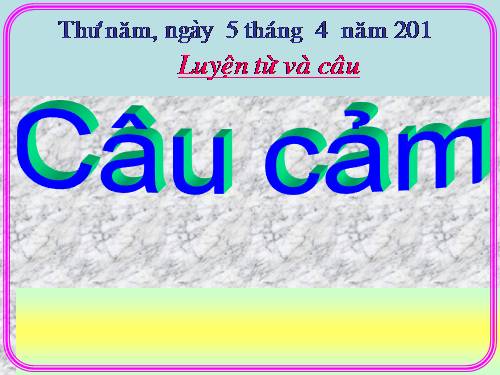 Tuần 30. Câu cảm