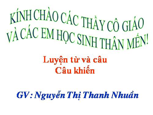 Tuần 27. Câu khiến