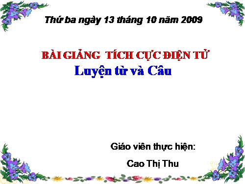 Tuần 9. Động từ