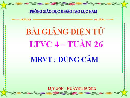 Tuần 25-26. MRVT: Dũng cảm