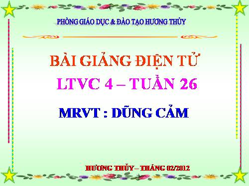 Tuần 25-26. MRVT: Dũng cảm