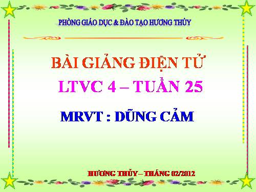 Tuần 25-26. MRVT: Dũng cảm