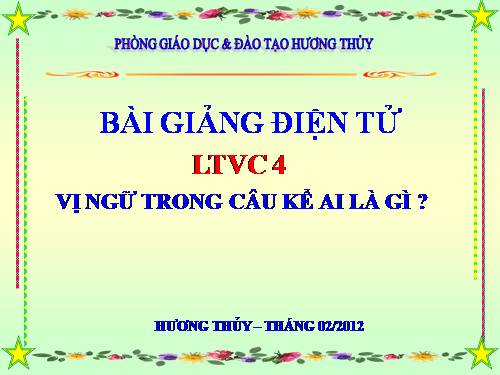 Tuần 24. Vị ngữ trong câu kể Ai là gì?