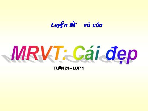 Tuần 22-23. MRVT: Cái đẹp