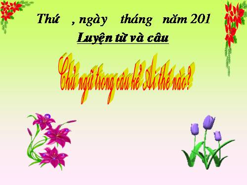 Tuần 22. Chủ ngữ trong câu kể Ai thế nào?