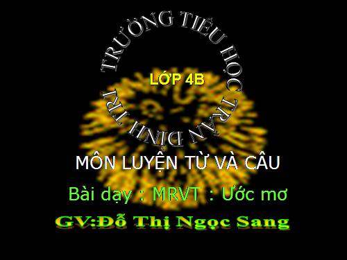 Tuần 9. MRVT: Ước mơ