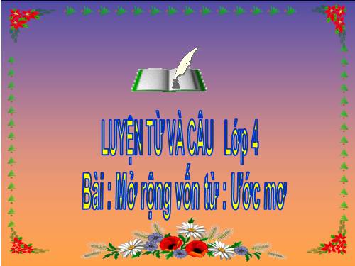 Tuần 9. MRVT: Ước mơ