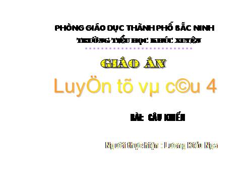 Tuần 27. Câu khiến