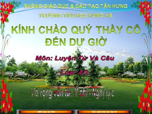 Tuần 12. MRVT: Ý chí - Nghị lực